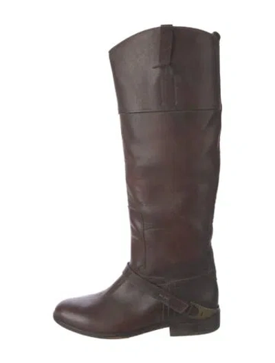 Pre-owned Golden Goose Leather Riding Boots In Brown
