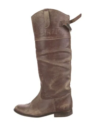Pre-owned Golden Goose Leather Riding Boots In Brown