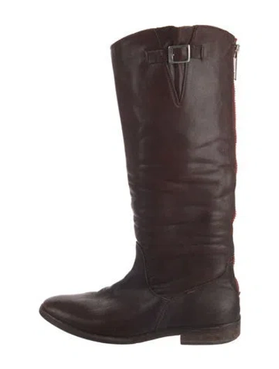 Pre-owned Golden Goose Leather Riding Boots In Brown