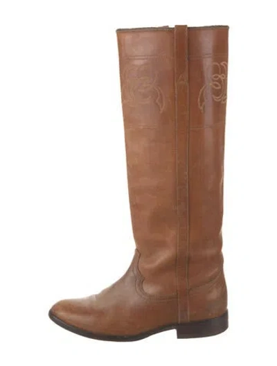 Pre-owned Golden Goose Leather Riding Boots In Brown