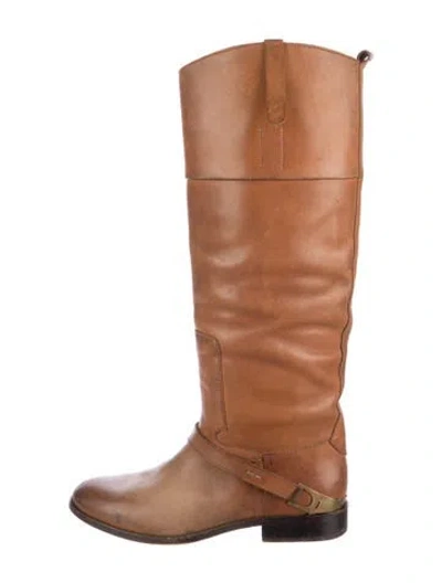 Pre-owned Golden Goose Leather Riding Boots In Brown