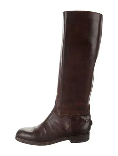Pre-owned Golden Goose Leather Riding Boots In Brown