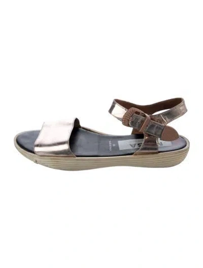 Pre-owned Golden Goose Leather Sandals In Silver