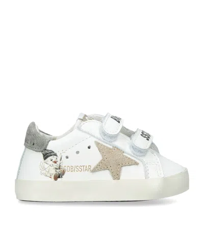 Golden Goose Kids' Leather School Mascot Sneakers In White