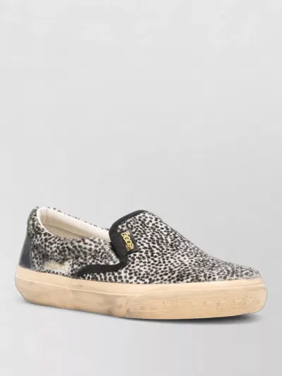 Golden Goose Vce Penstar Leather-trimmed Animal-print Calf Hair Sneakers In Black
