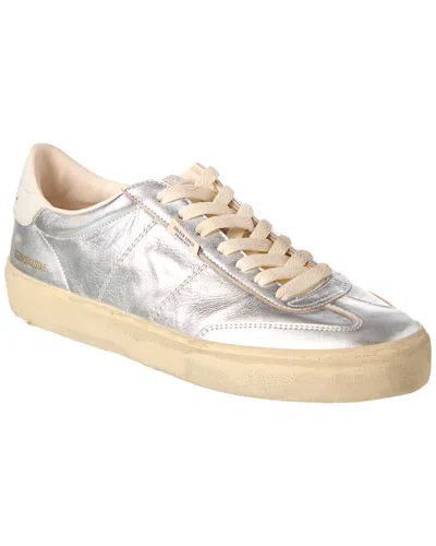 Golden Goose Leather Sneaker In Silver