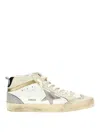 Golden Goose Mid Star Glitter Sneaker In White