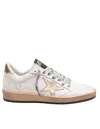 Golden Goose Ballstar Sneakers In White And Gold Leather