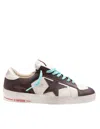 Golden Goose Stardan Two-tone Distressed Finish Leather Sneakers Shoes In Brown