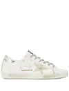 Golden Goose Stardan Sneakers With Silver Metallic Leather Star And Heel Tab In Bianco E Oro