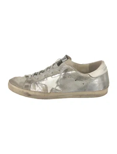 Pre-owned Golden Goose Leather Sneakers In Silver