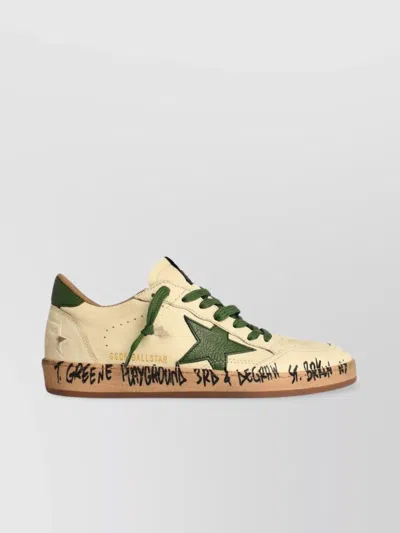 Golden Goose Leather Sneakers Star In Neutral