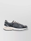 GOLDEN GOOSE LEATHER SNEAKERS WITH DISTRESSED FINISH AND MESH DESIGN