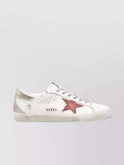 Golden Goose Leather Sneakers With Star Patch Detail In White