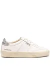 Golden Goose Soul Star Distressed Leather Sneakers With Glittered Heel Tab Shoes In White