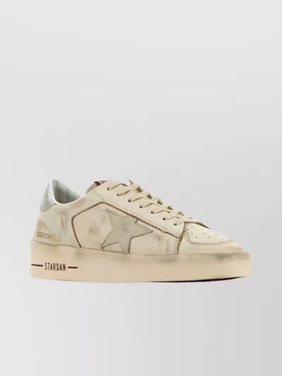 Golden Goose Leather Stardan Sneakers Star Detail In Gold