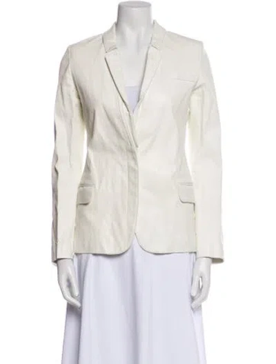 Pre-owned Golden Goose Leather Striped Blazer In Neutral