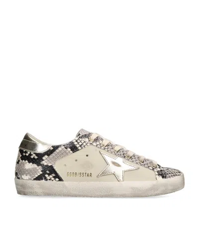 Golden Goose Leather Super-star Sneakers In Beige