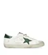 Golden Goose Super-star White Low Top Sneakers With Embossed Logo And Contrasting Heel Tab In Leather Man In Multi