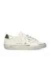 Golden Goose Super Star Leather Upper Laminated Star And Heel Glitter Edge In Gray
