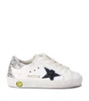 Golden Goose Super Star Glitter Leather Sneakers In White