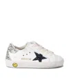 Golden Goose Super Star Glitter Leather Sneakers In White