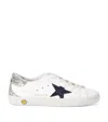 Golden Goose Super Star Glitter Leather Sneakers In White