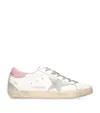 Golden Goose Super-star Used-effect Leather Sneakers With Suede Profiles In White