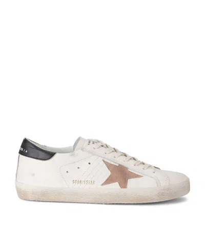 Golden Goose Men Super Star Leather Upper And Heel Suede Star And Spur In White