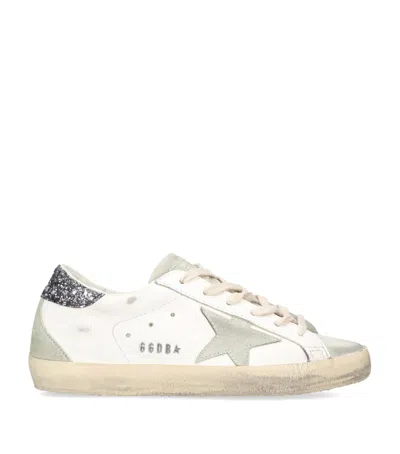 Golden Goose Super Star 11471 Glitter Heel-tab Leather Trainers In White