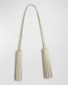 Golden Goose Leather Tassel Charm In Mineral Grey