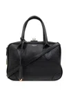 Golden Goose Life Black Sheepskin Bag And Gold Details In Black