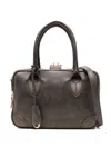 Golden Goose Vita Faded Leather Shoulder Bag In Sand