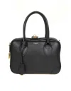 Golden Goose Life Black Sheepskin Bag And Gold Details In Black