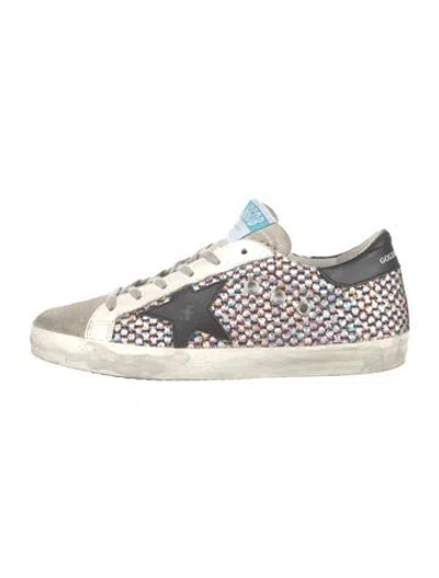Pre-owned Golden Goose Leather Tweed Pattern Sneakers In Neutral