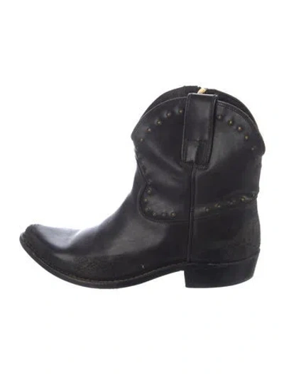 Pre-owned Golden Goose Leather Western Boots In Black