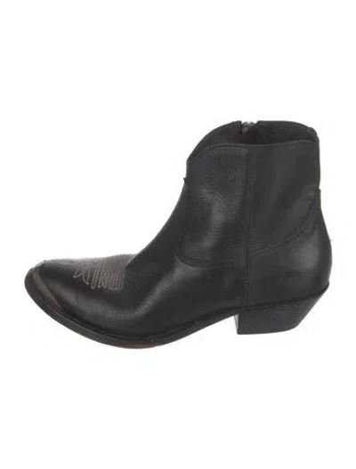 Pre-owned Golden Goose Leather Western Boots In Black