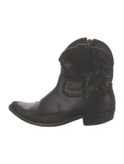 Pre-owned Golden Goose Leather Western Boots In Black