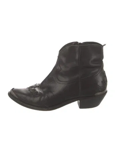 Pre-owned Golden Goose Leather Western Boots In Black