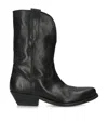 Golden Goose Wish Star Texan Boots In Black Leather In Black