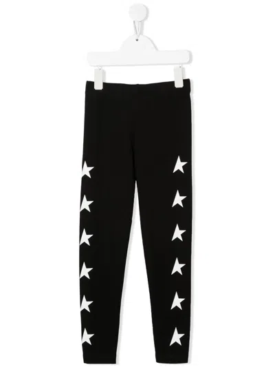 Golden Goose Kids' Leggings With Stars In Nero