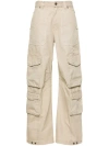 Golden Goose Panelled Cotton Cargo Trousers In Neutrals