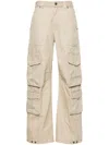 Golden Goose Panelled Cotton Cargo Trousers In Neutrals