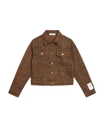 Golden Goose Leopard-print Denim Jacket In Brown