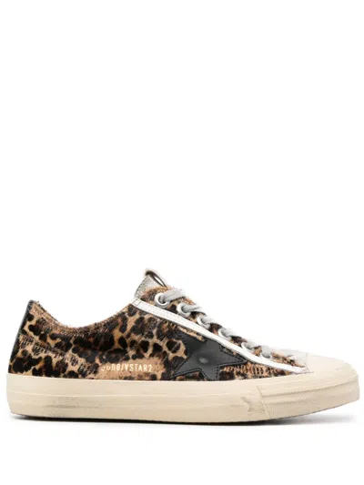 Golden Goose Leopard-print Lace-up Sneakers In Brown
