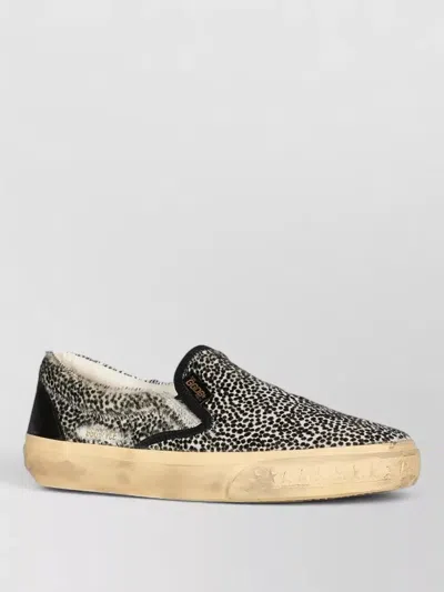 Golden Goose Leopard Print Leather Slides In Black