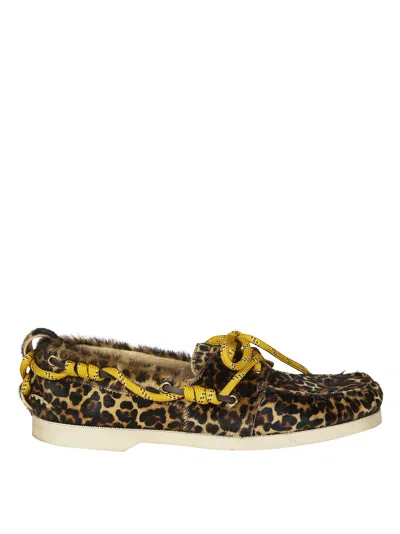 Golden Goose Cruise Loafer In Leopard-print Pony Skin In Brown