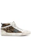 Golden Goose Leopard Print Mid Star Sneakers