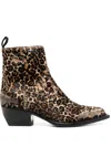 Golden Goose Leopard Print Pointed-toe Boots In Animal Print