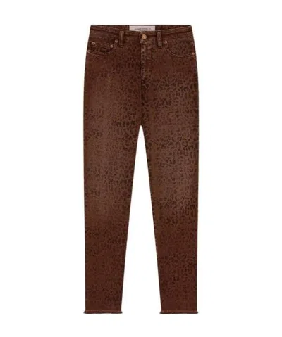 Golden Goose Leopard-print Skinny Jeans In Brown